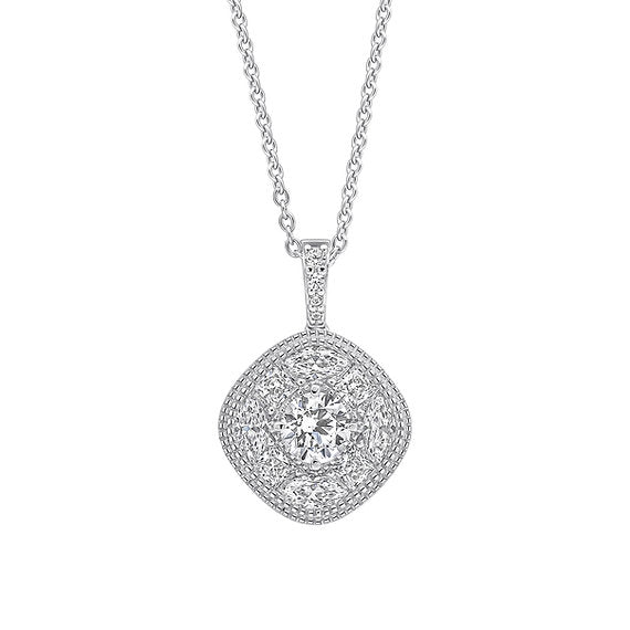 Diamonfire Clear Cubic Zirconia Modern Cushion Cut Pendant P5571