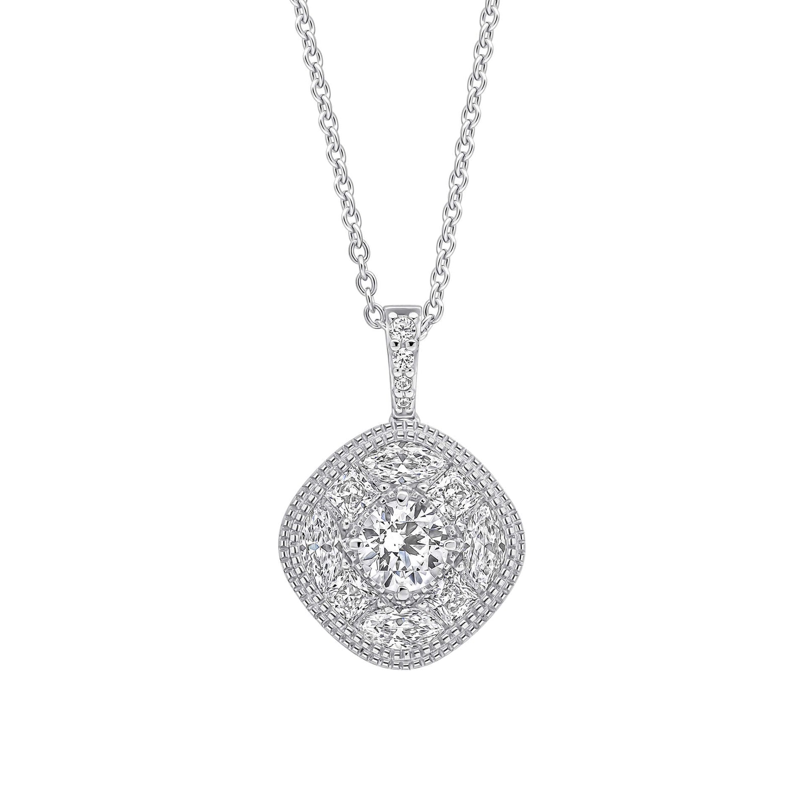 Diamonfire Clear Cubic Zirconia Modern Cushion Cut Pendant P5571