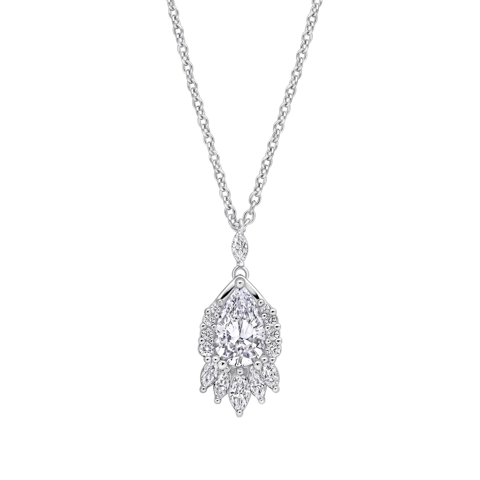 Diamonfire Clear Cubic Zirconia Timeless Pear Cut Pendant P5572