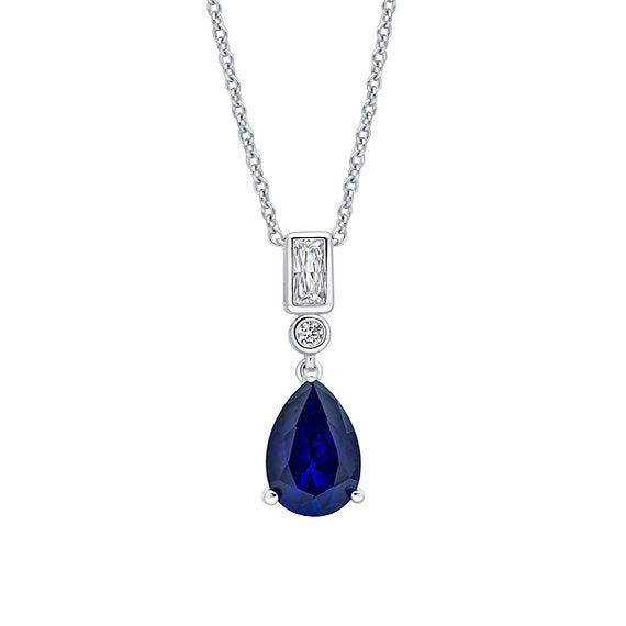 Diamonfire Clear Sapphire Cubic Zirconia Elegant Princess Cut Pendant P5575