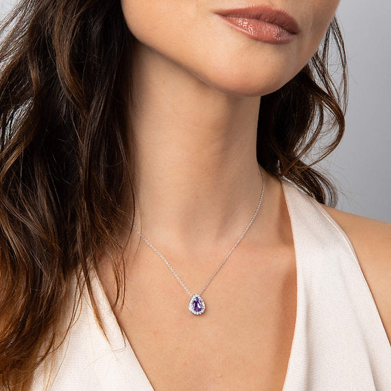 Diamonfire Clear Grey Blue Cubic Zirconia Classic Cushion Cut Pendant P5578