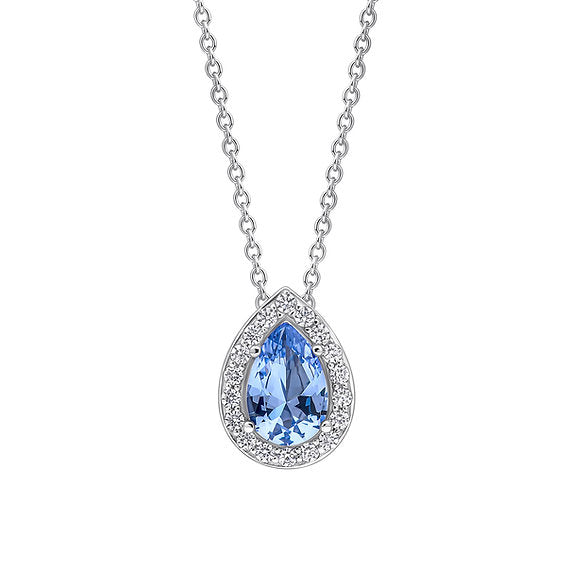 Diamonfire Clear Grey Blue Cubic Zirconia Classic Cushion Cut Pendant P5578