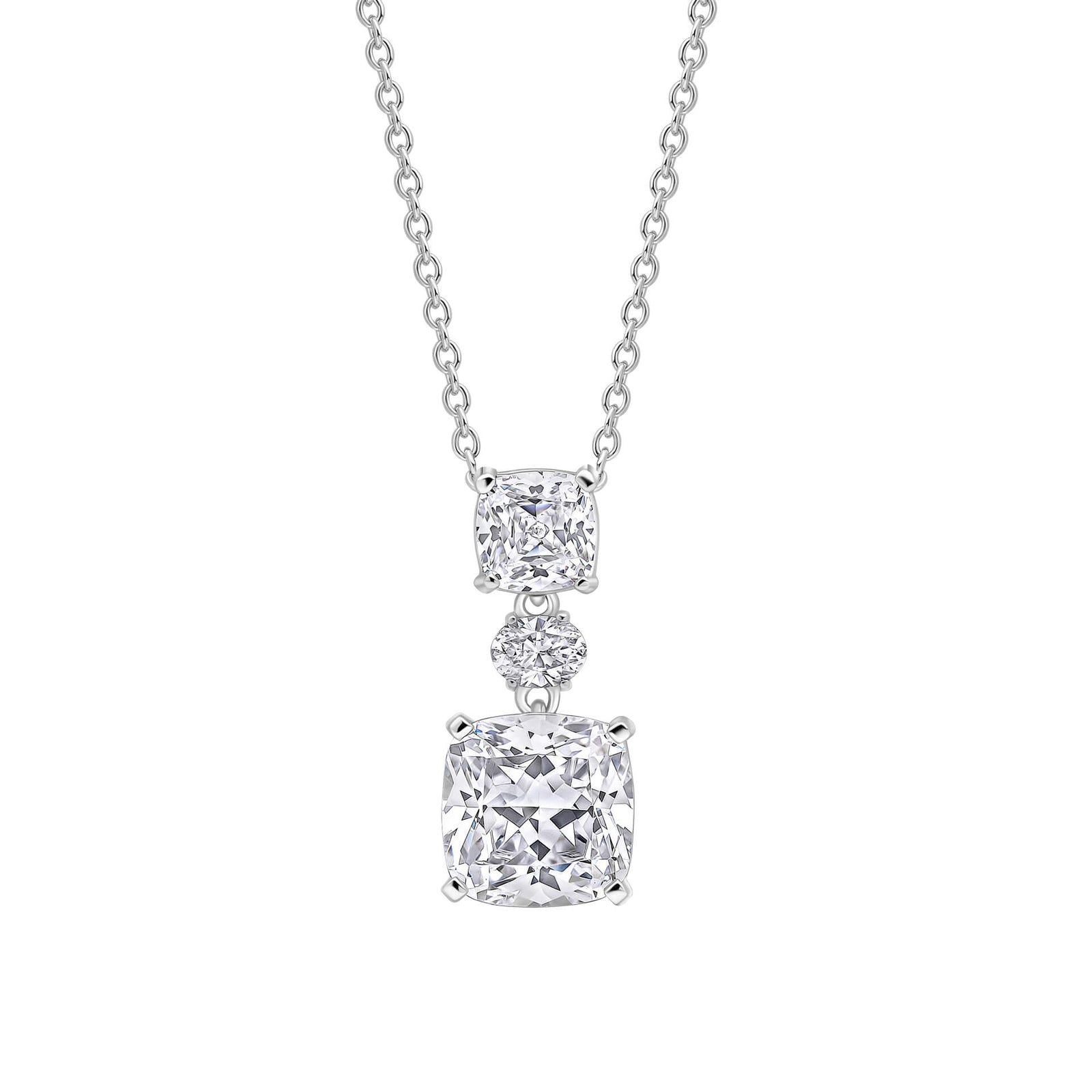 Diamonfire Clear Cubic Zirconia Statement Cushion Cut Pendant P5583