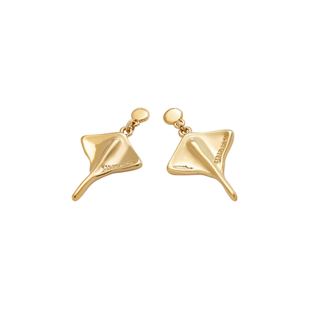 Metal Alloy 18K Gold Plated Stingray Earrings PEN0956ORO000