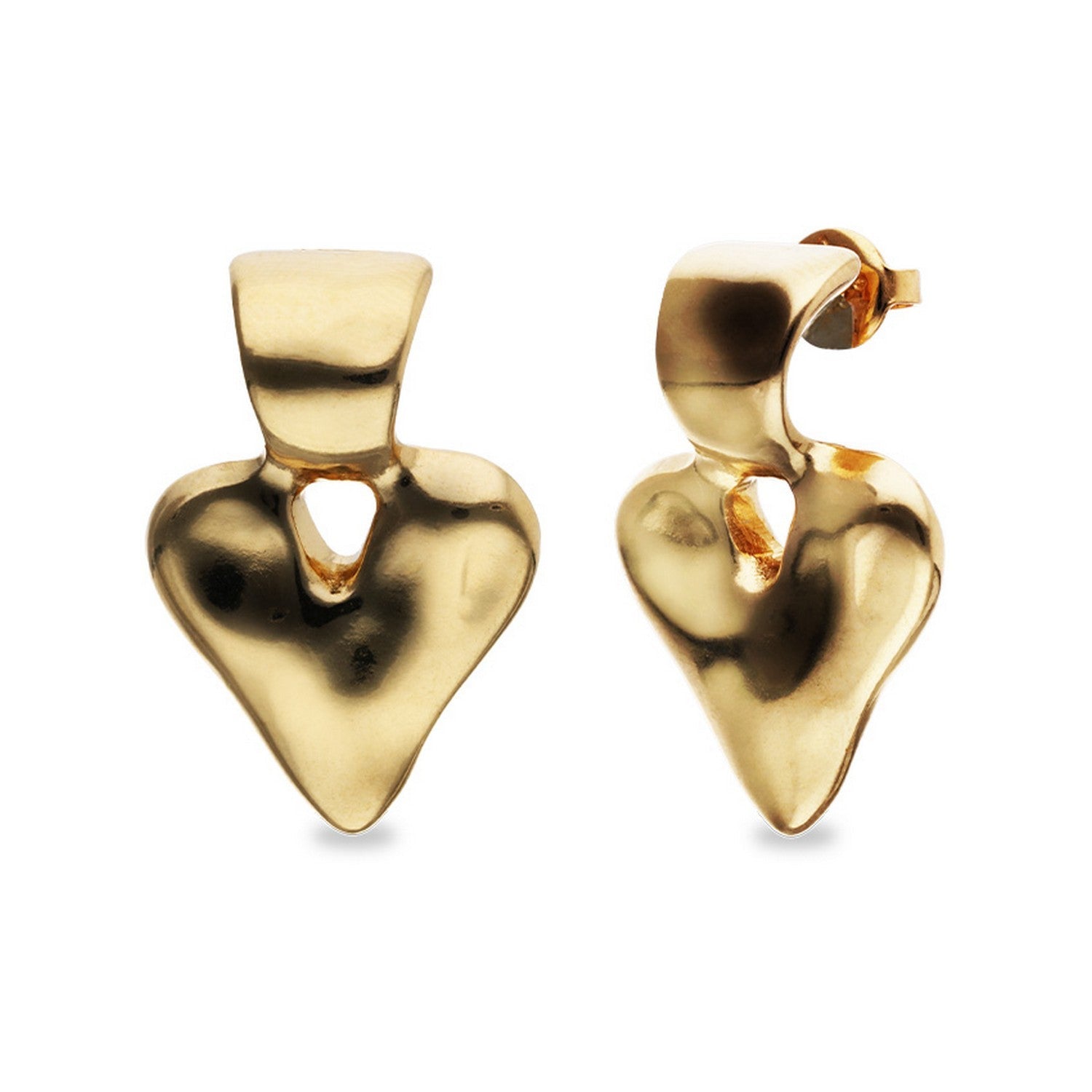 18K Gold Plated Heart Shaped Earrings PEN1068ORO000