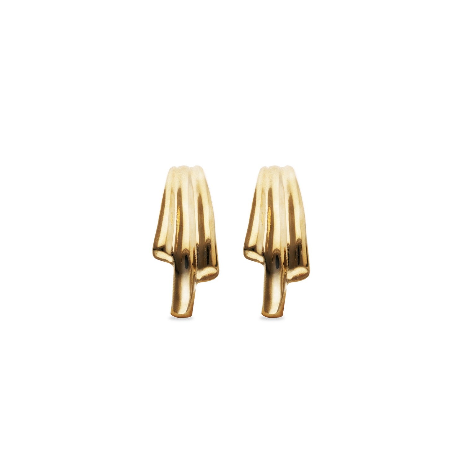 18K Gold Plated Elongated Organic Shapes Earrings PEN1071ORO000