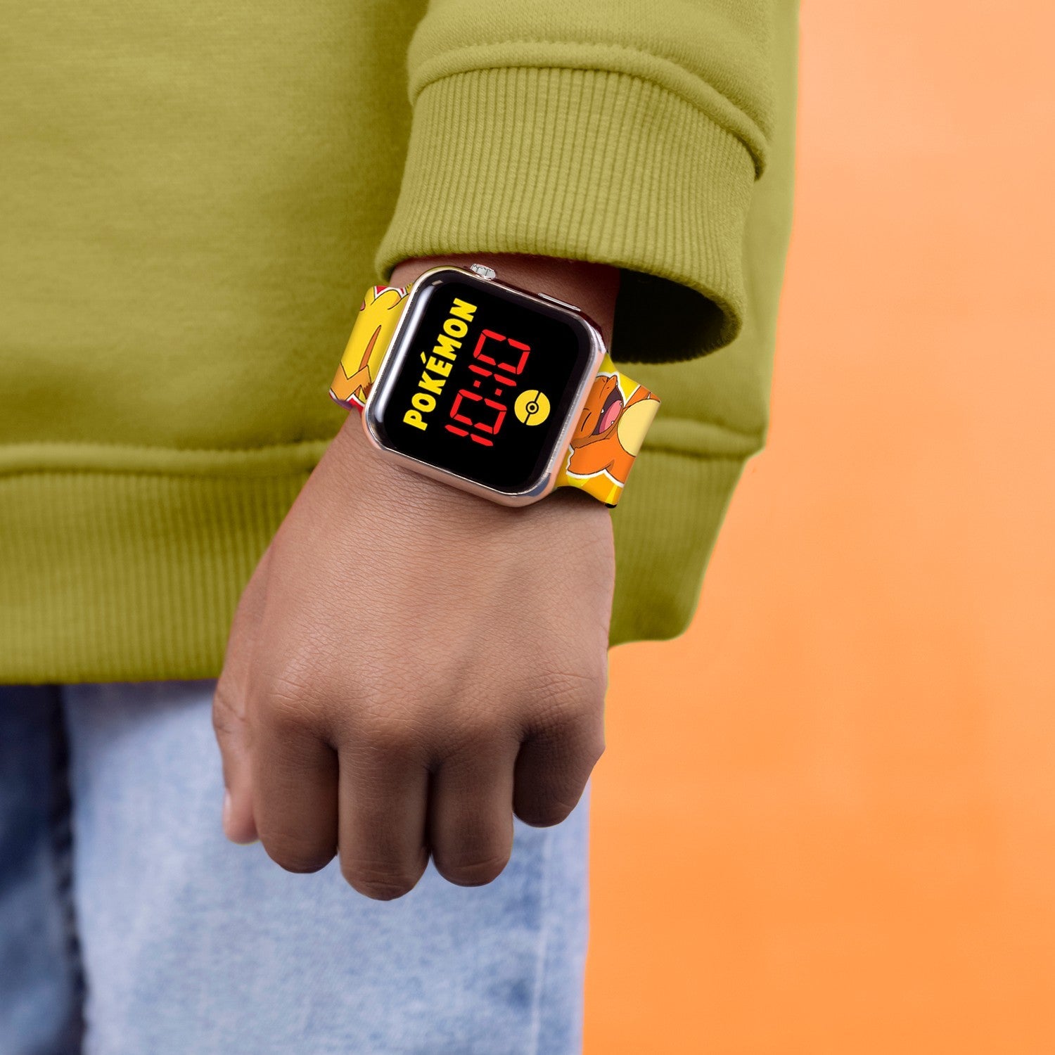 Kids Film And Cartoon Pokemon Led Orange Watch POK4435