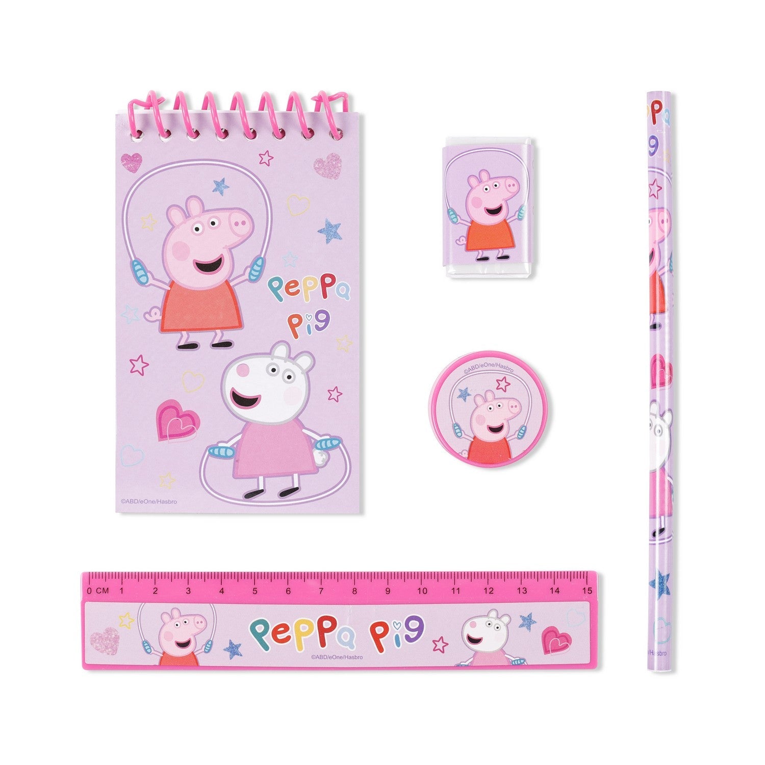Pre School 5 Pcs Peppa Pig Set With Note Pad Stationery PP17109