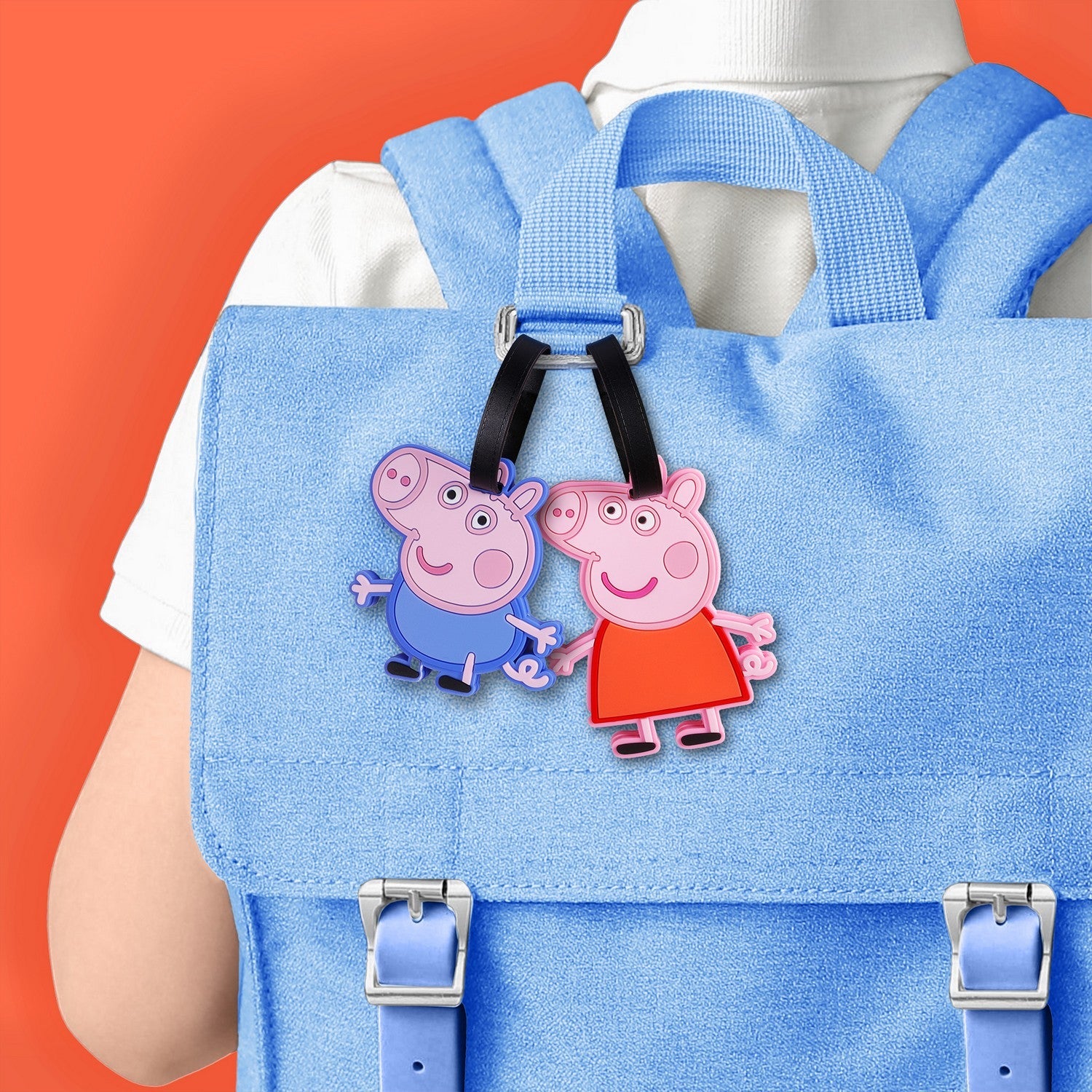 Pre School 2 Pcs Luggage Tag Peppa Pig Pink Set PP17129