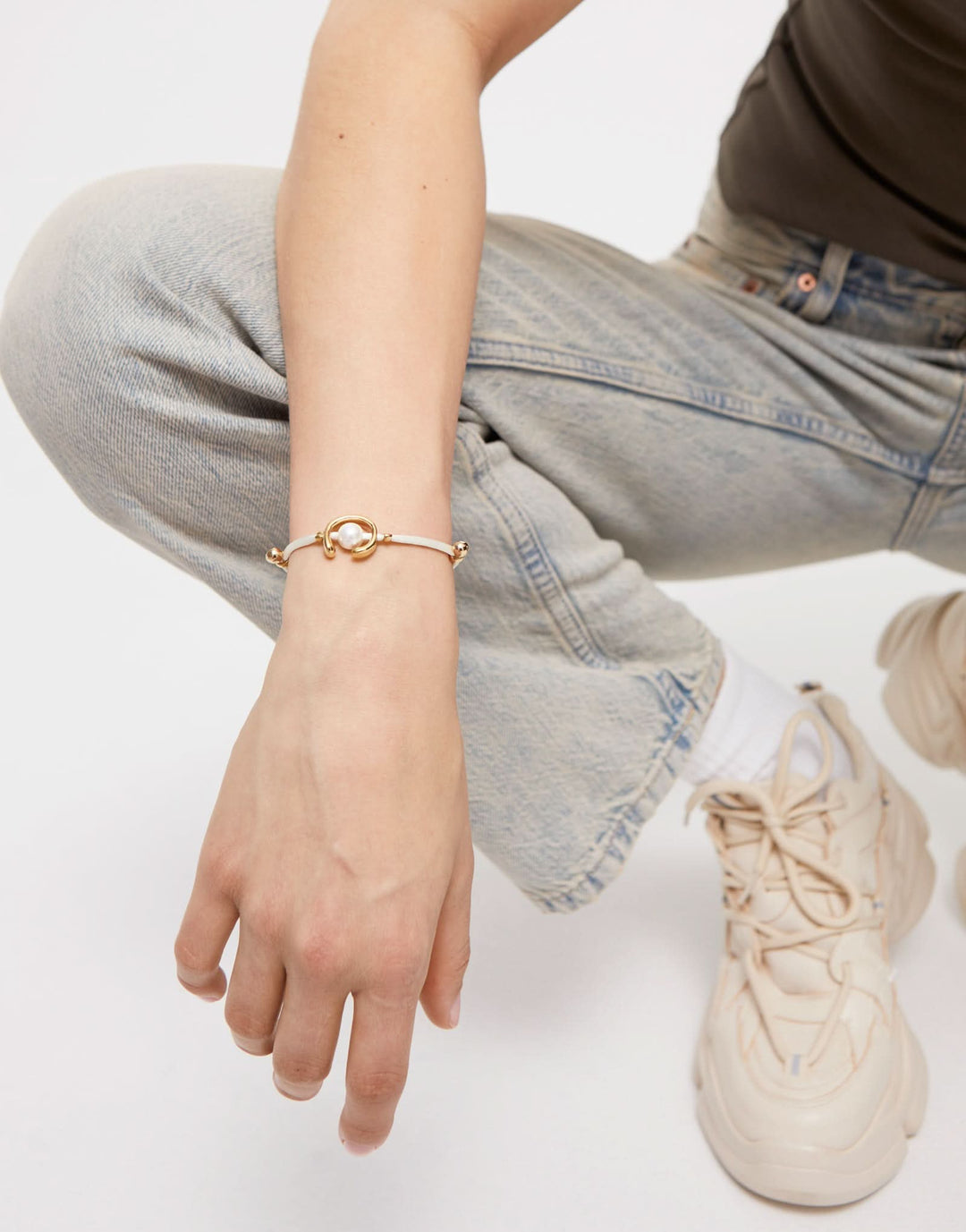 18k Gold Plated Ser Diferente Cream Bracelet PUL2505CREORO0M