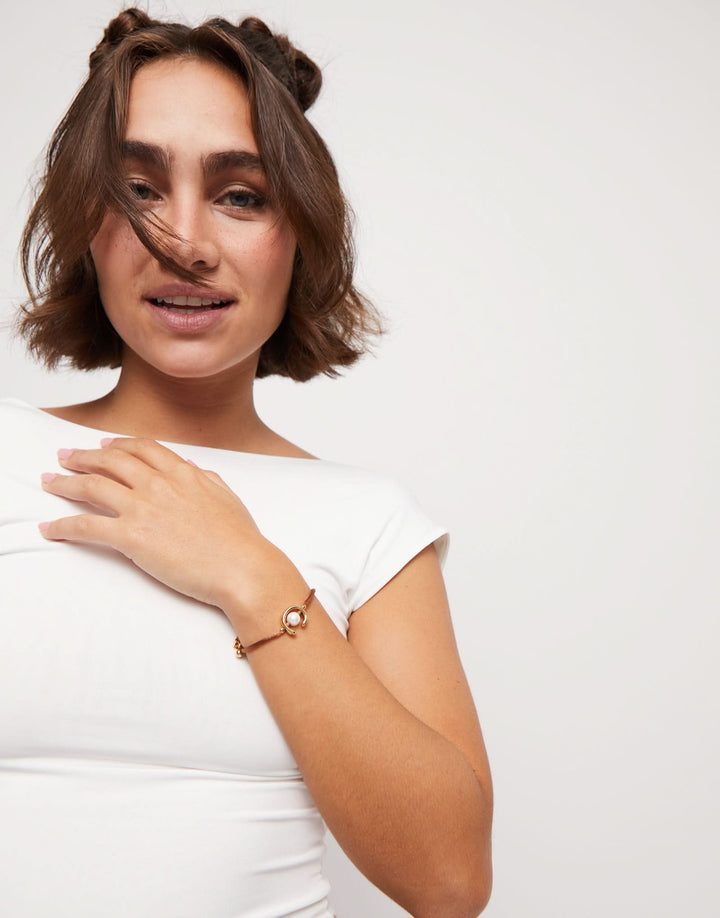 18k Gold Plated Ser Diferente Brown Bracelet PUL2505MARORO0M