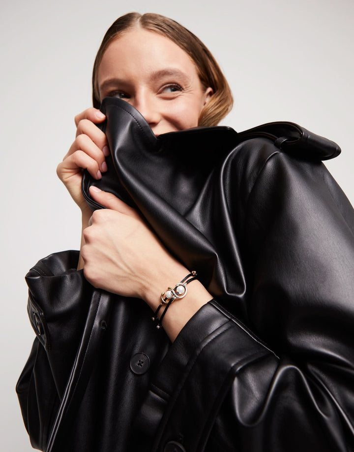 18k Gold Plated Ser Diferente Black Bracelet PUL2505NGRORO0M