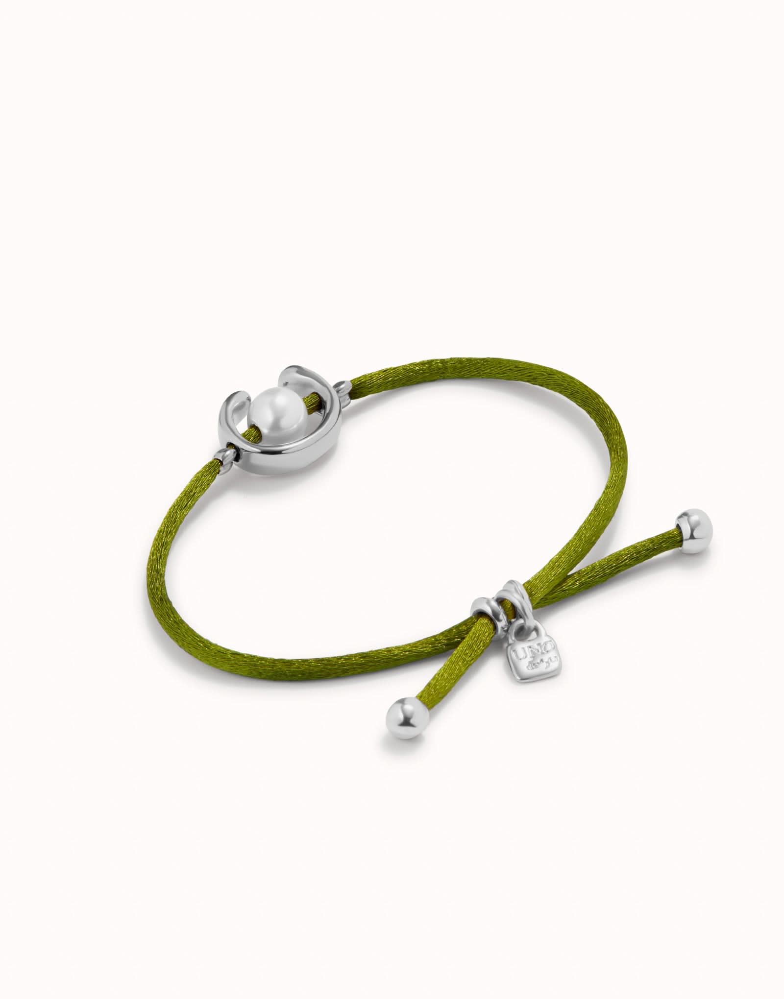 Sterling Silver Plated Ser Diferente Green Bracelet PUL2505VDOMTL0M