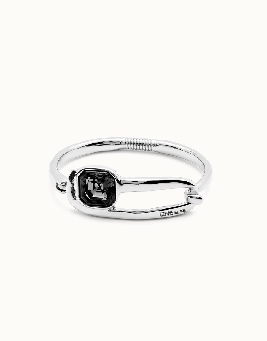 Sterling Silver Plated Ser Expresiva Black Bangle Bracelet PUL2512NGRMTL0