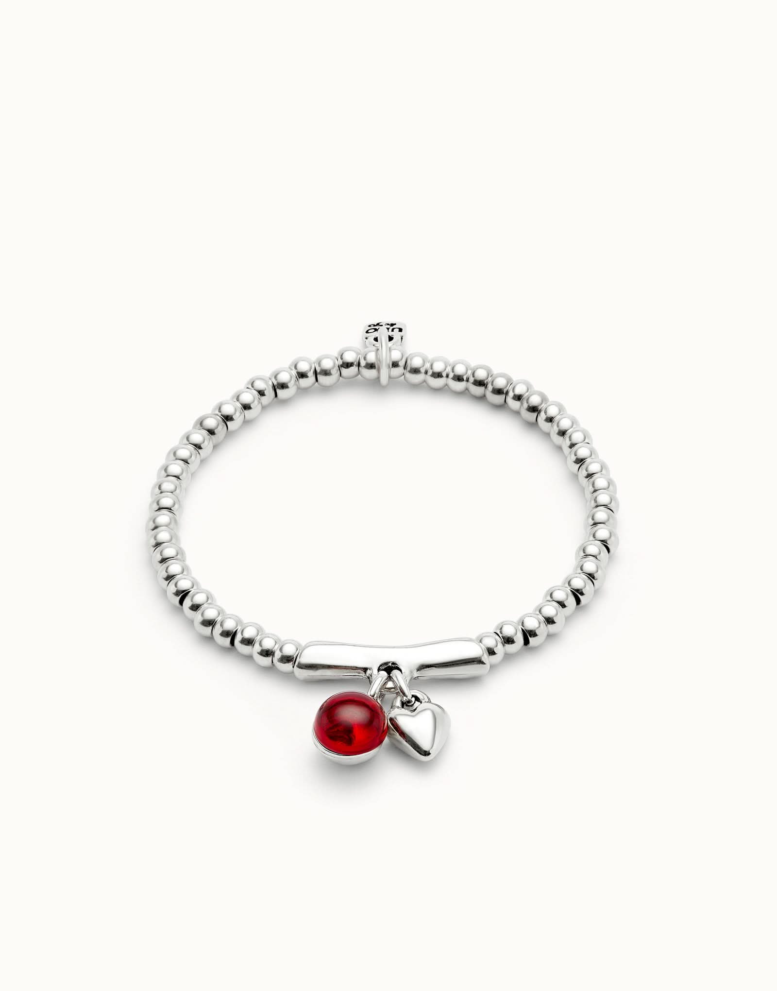 Luxury Sterling Silver Plated Ser Fascinante Red Bracelet showcasing exquisite Murano glass details.