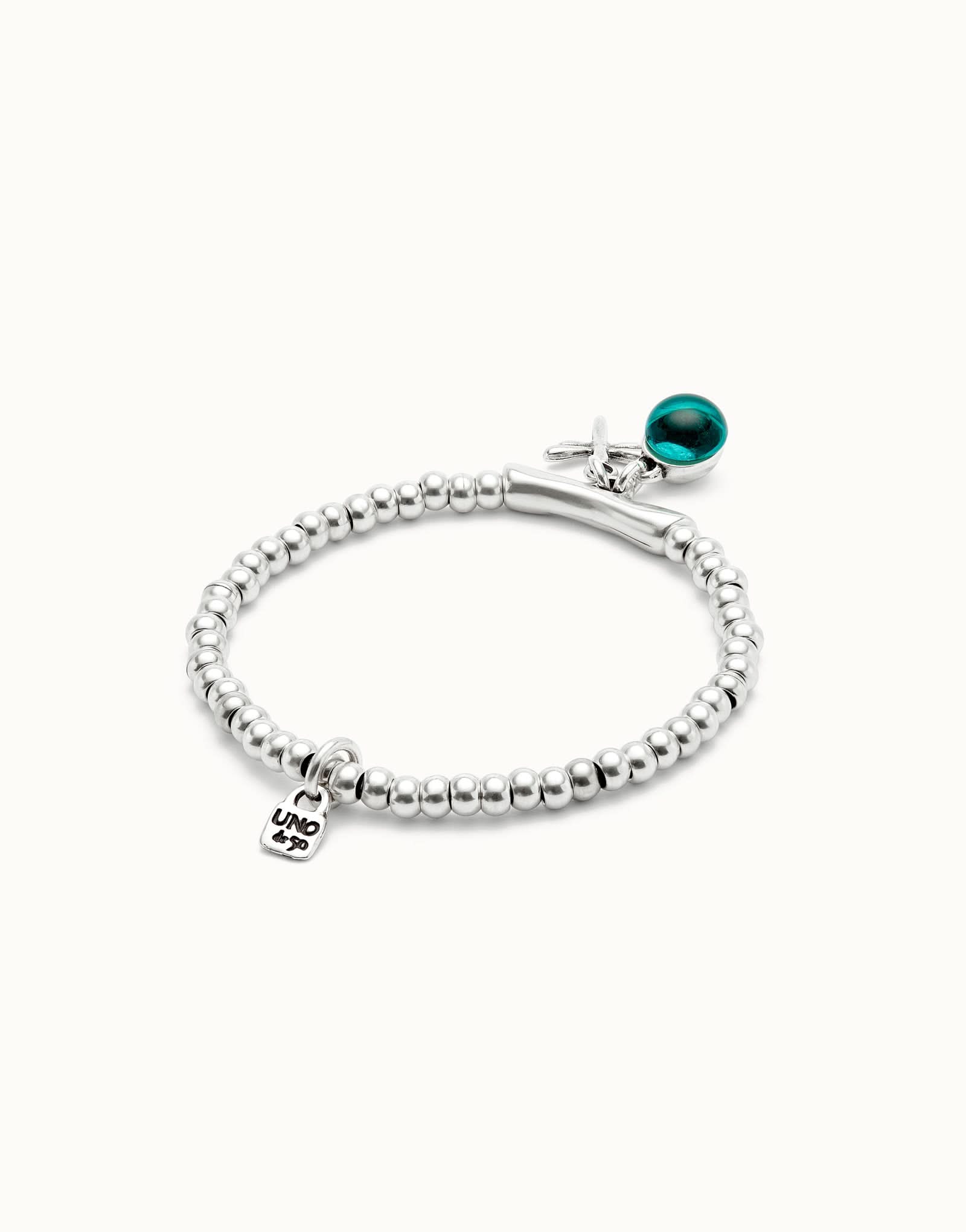 Sterling Silver Plated Ser Fascinante Green Bracelet PUL2535VRDMTL0