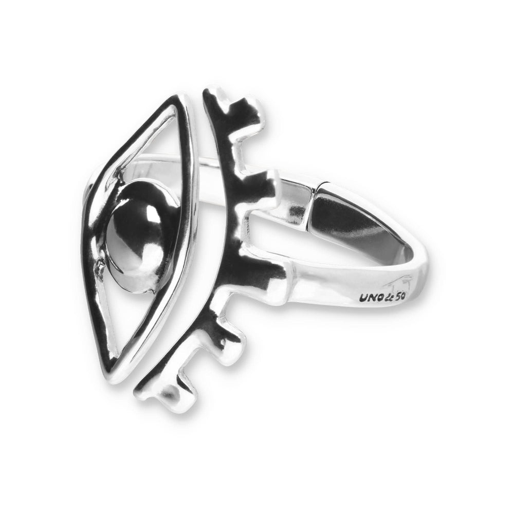 Metal Alloy Rigid Plated Sterling Silver Striking Eye Detail Bangle Bracelet PUL2598MTL000