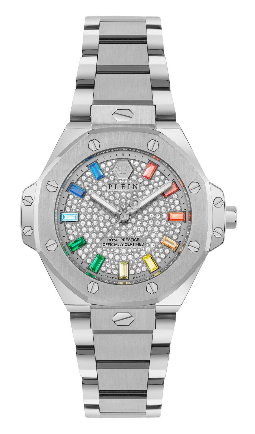 Philipp Plein Women’s Plein Royal Prestige 33 mm Silver Crystal Watch PW4FA0425