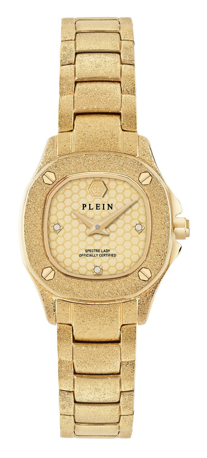 Philipp Plein Women’s The $pectre Lady Mini 23 mm Champagne Gold Dial Gold-Tone Watch PW5FA0225