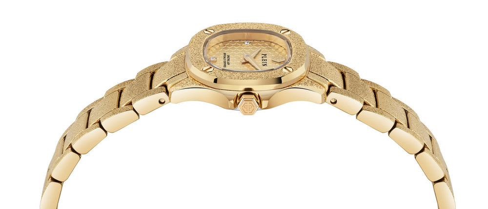 Philipp Plein Women’s The $pectre Lady Mini 23 mm Champagne Gold Dial Gold-Tone Watch PW5FA0225