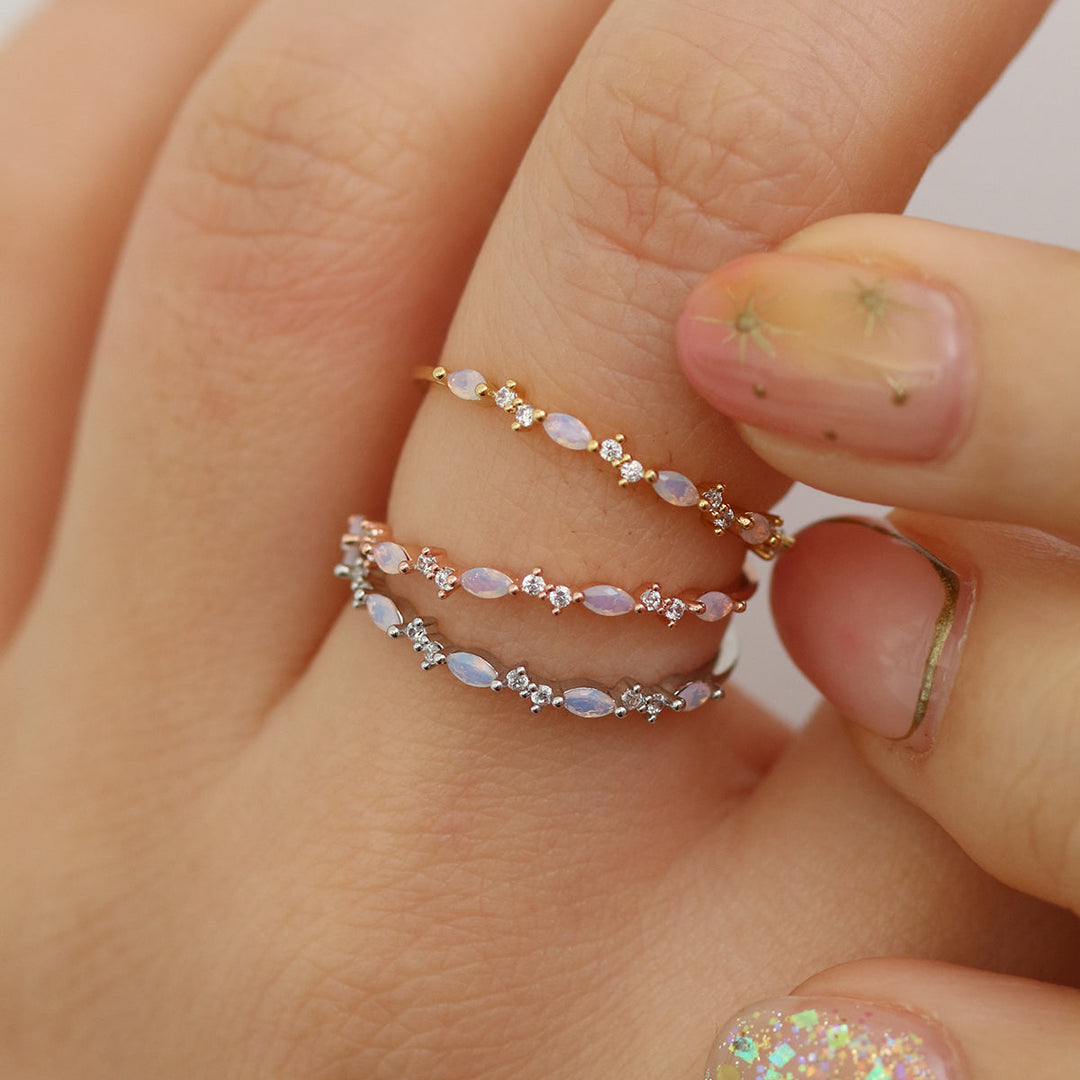 Moonstone braid ring-3