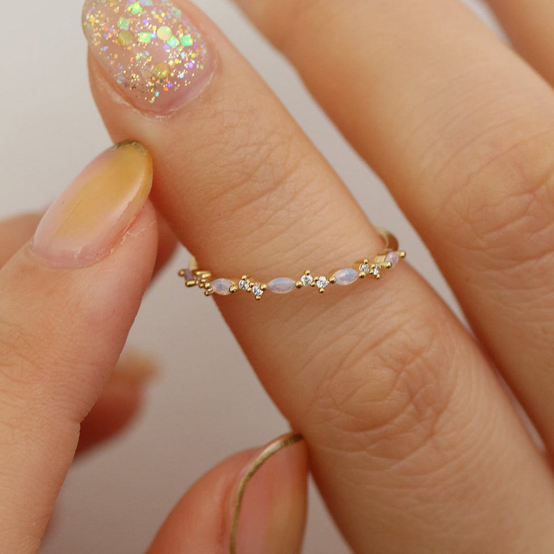 Moonstone braid ring-2