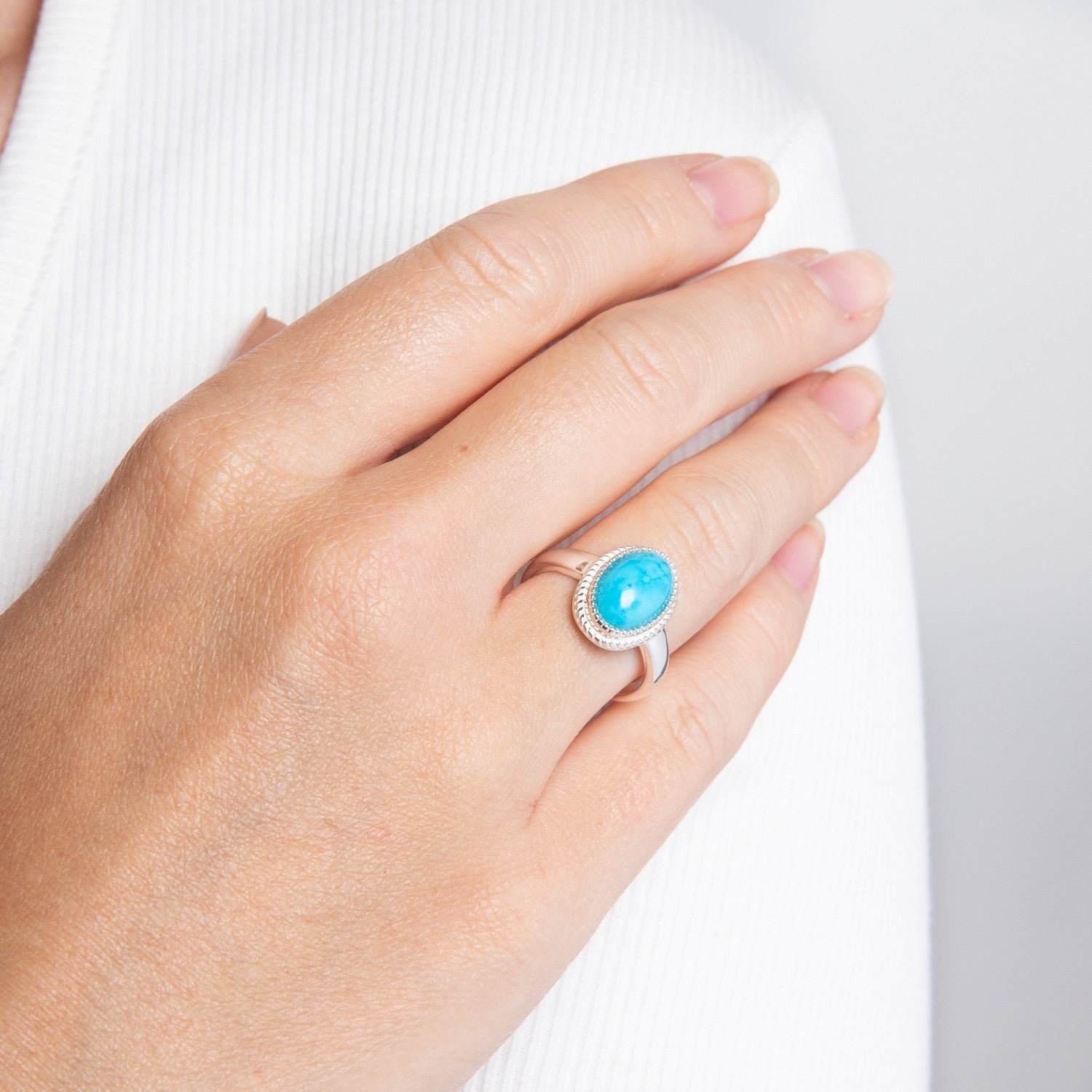 Beginnings Sterling Silver Blue Magnesite Ring R4016T