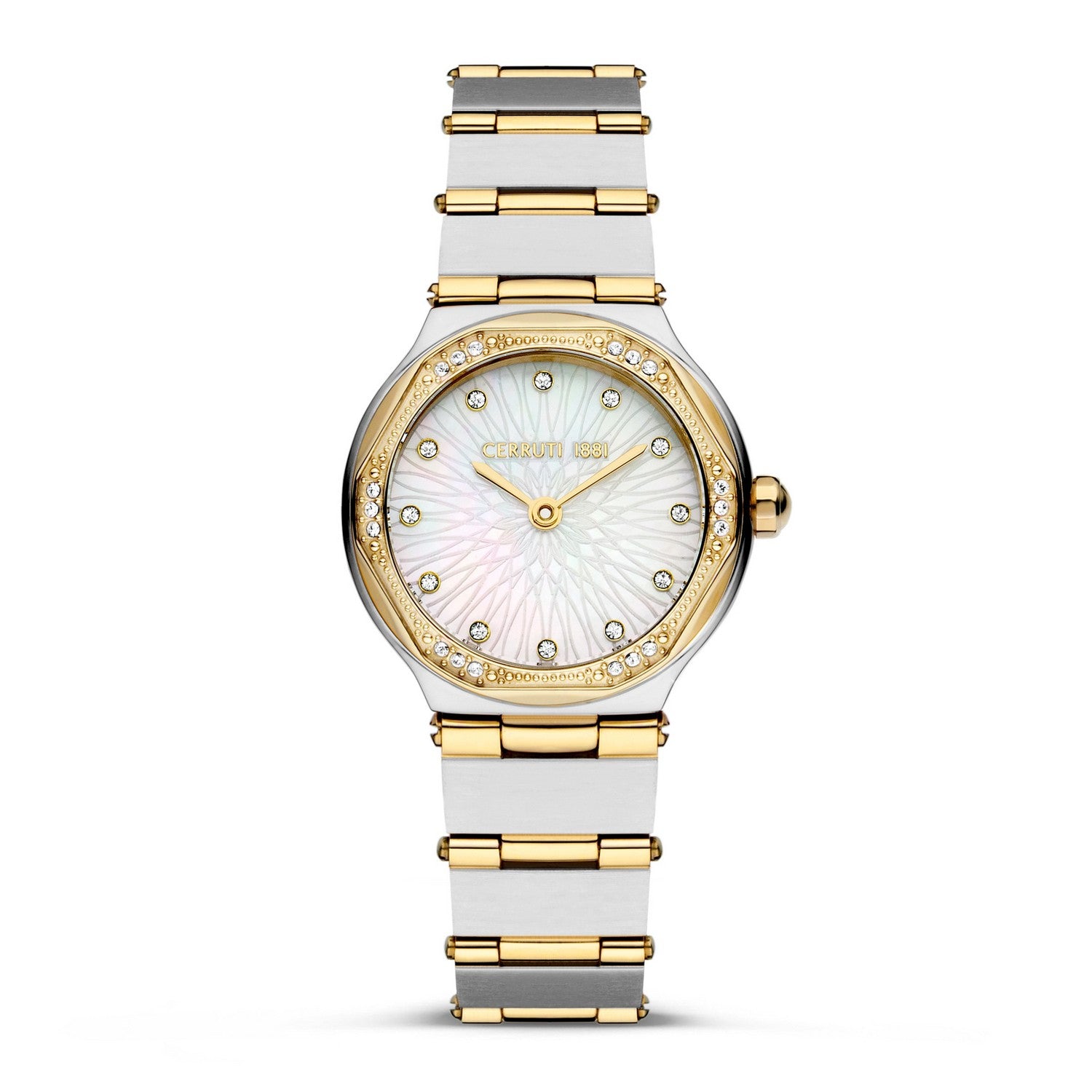 Cerruti Two-Tone Bracelet White Pearl Dial Watch CIWLG0008502