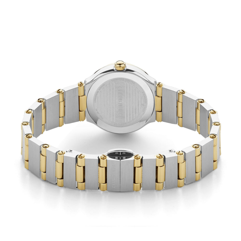 Cerruti Two-Tone Bracelet White Pearl Dial Watch CIWLG0008502