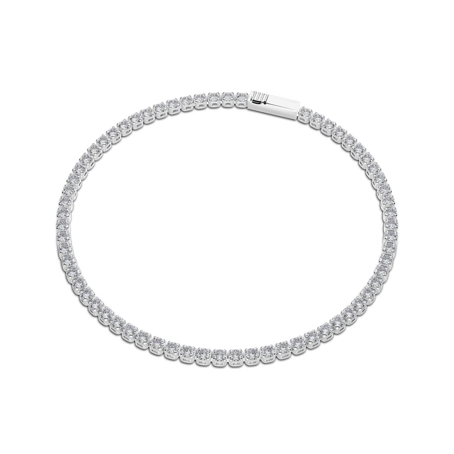 Elegant 14k White Gold Diamante Diamond Bracelet SJ-B2563-WD-WG showcased against a clean background, highlighting its stunning design and brilliant sparkle, perfect for luxury jewelry lovers.