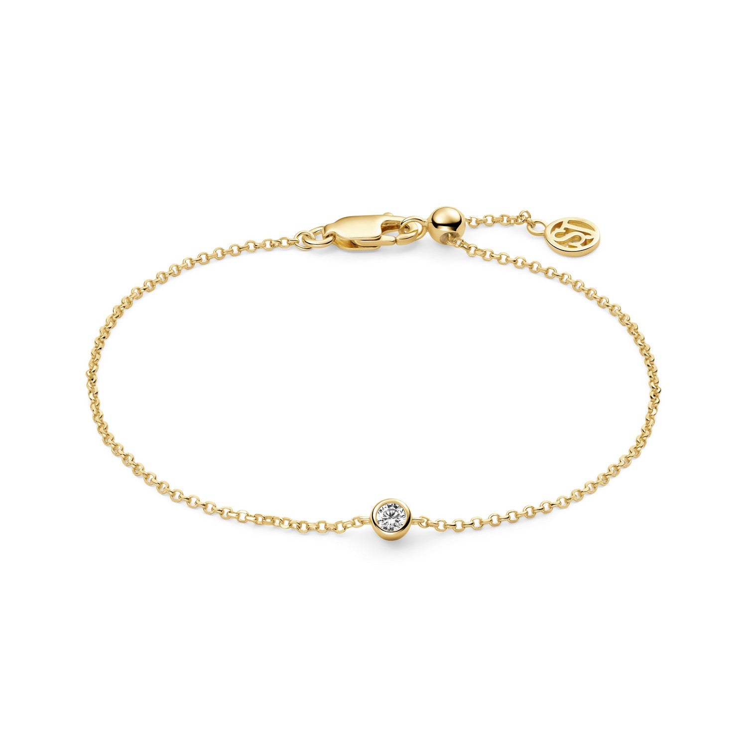 18k Gold Plated White Zirconia Sarzana Uno Bracelet SJ-B2632-CZ-YG