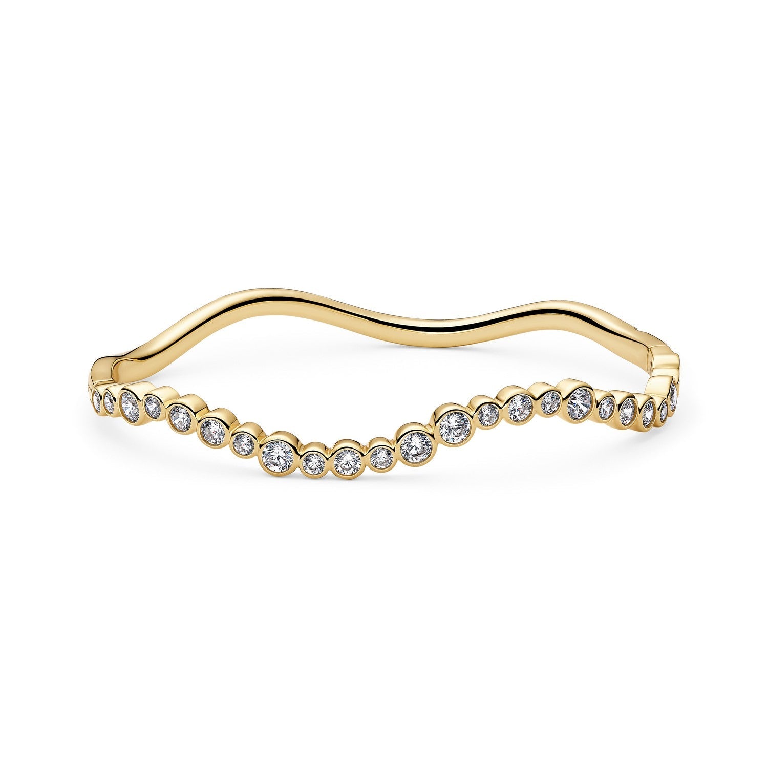 Sif Jakobs 18k Gold Plated Sardinien Wave Bangle SJ-BG2631-CZ-YG