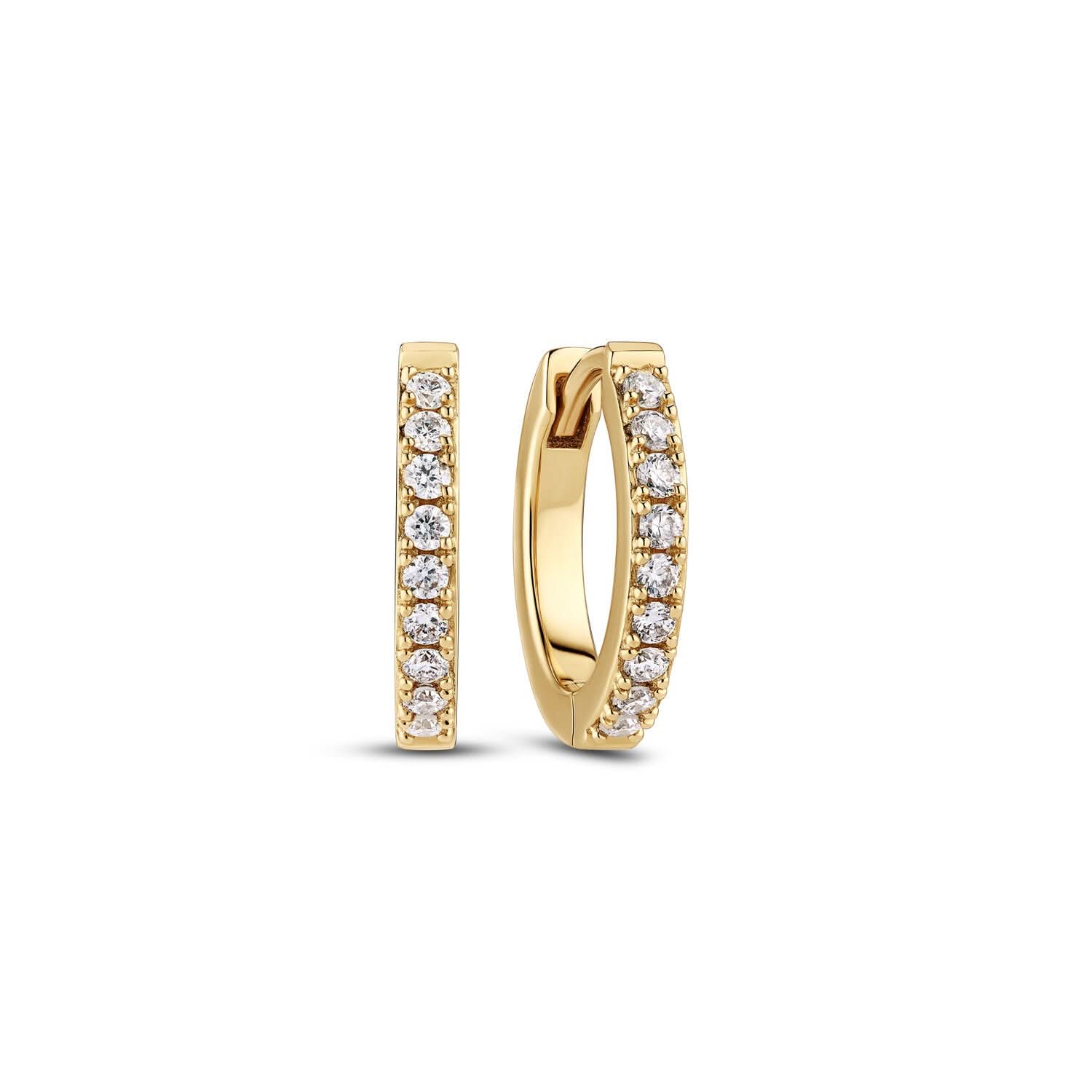 Elegant 14k Yellow Gold Alba Piccolo Diamond Earrings SJ-E2510-WD-YG featuring a polished finish and adorned with lab-grown diamonds, perfect for adding a touch of luxury to any outfit.