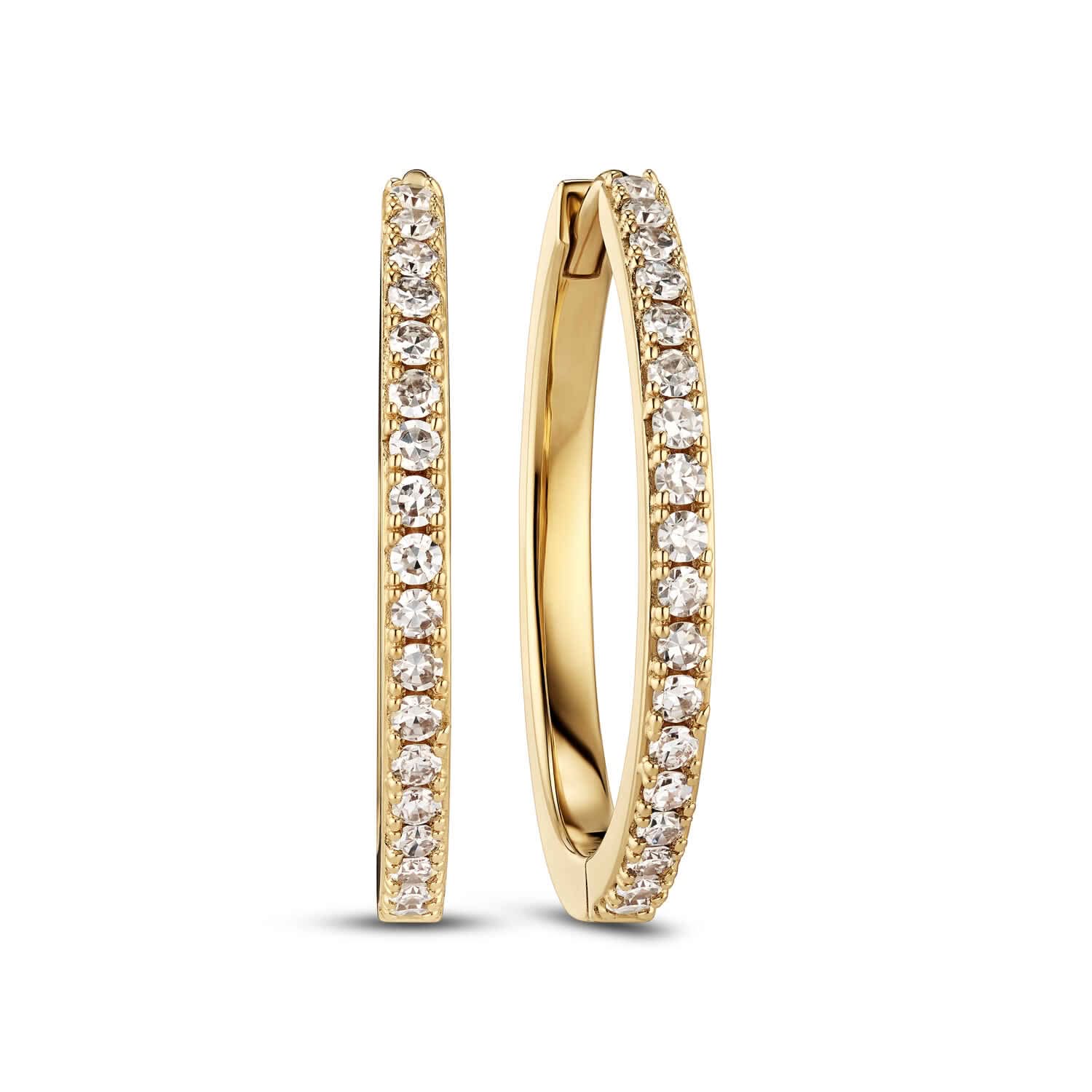 14k Yellow Gold Alba Grande Diamond Earrings SJ-E2512-WD-YG, showcasing a polished design accented with sparkling lab-grown diamonds, perfect luxury earrings.