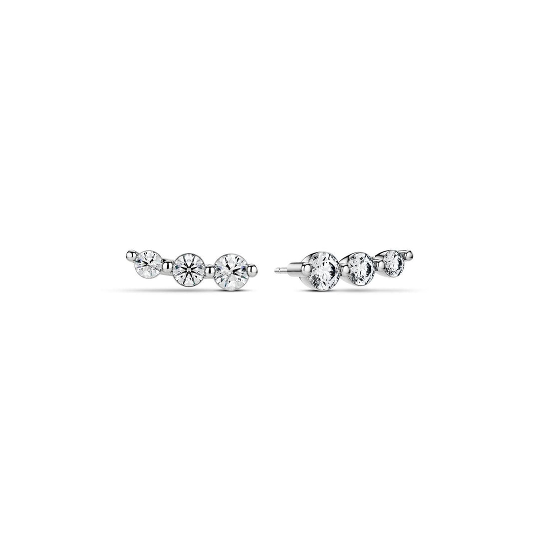 14k White Gold Tiara Piccolo Diamond Earrings SJ-E2518-WD-WG