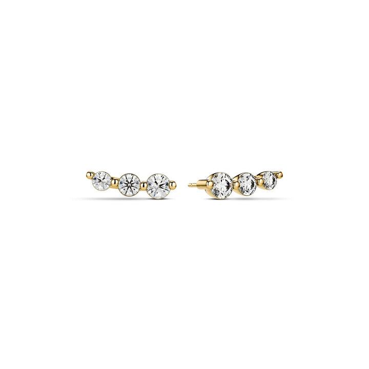 14k Yellow Gold Tiara Piccolo Diamond Earrings SJ-E2518-WD-YG