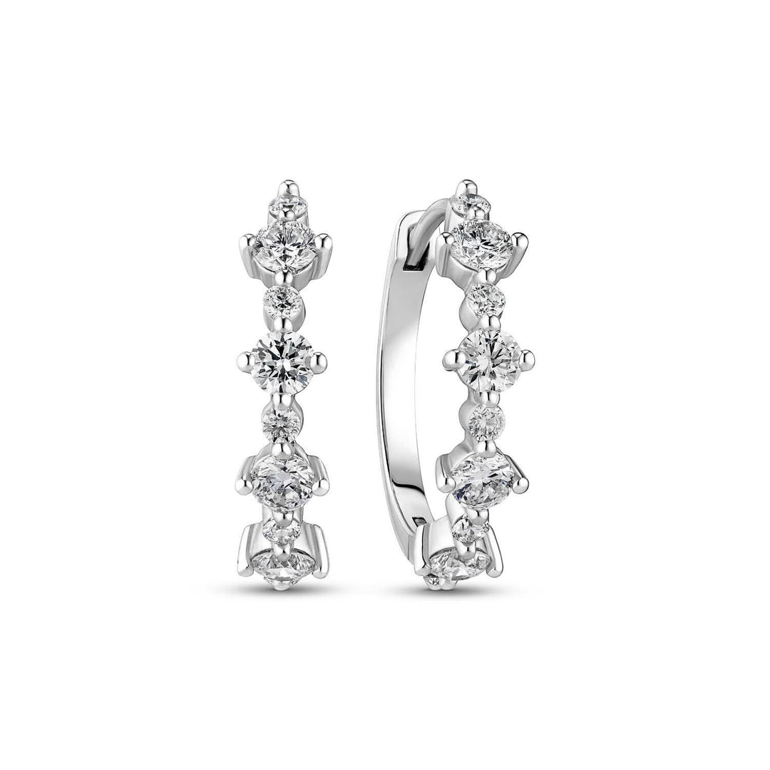 14k White Gold Brina Creolo Diamond Earrings SJ-E2535-WD-WG