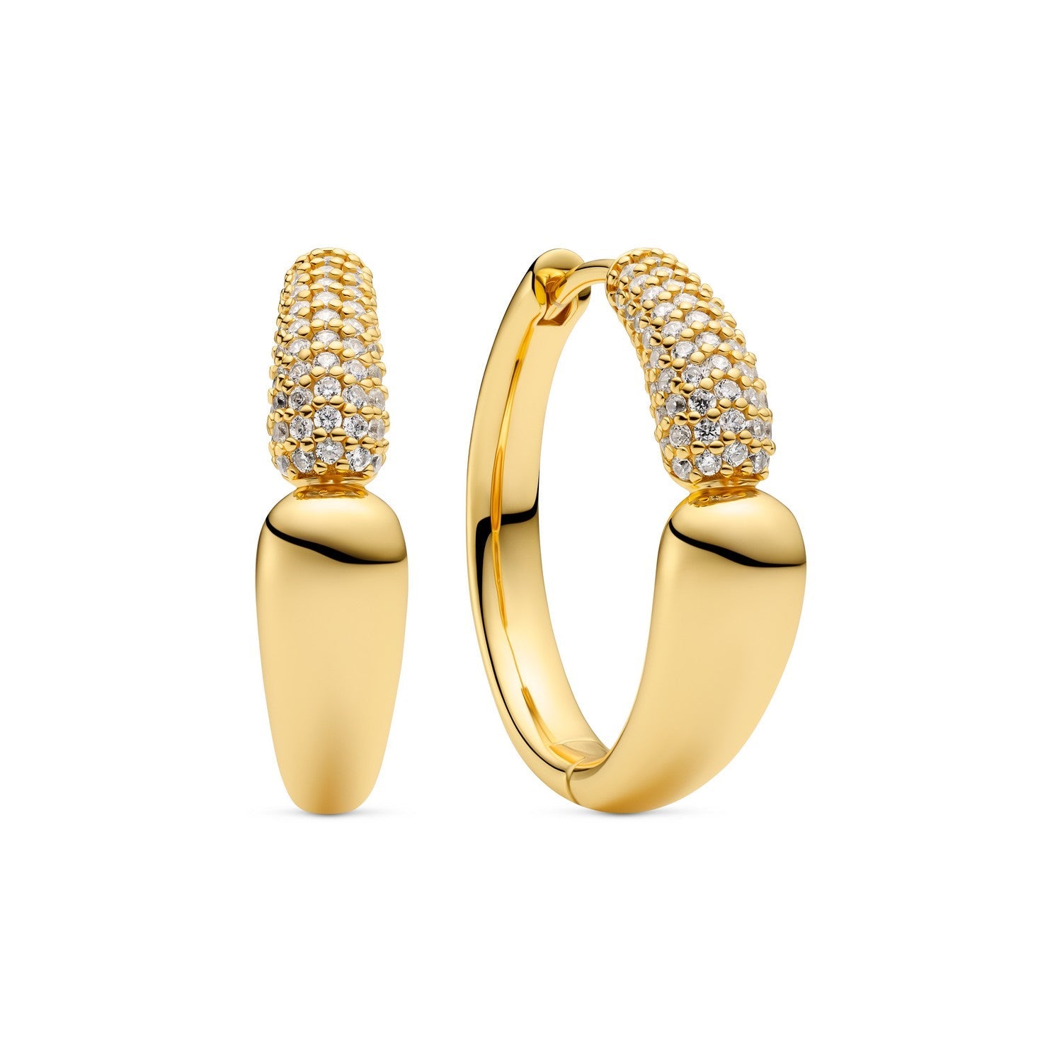 Sif Jakobs 18K gold plated Goccia Creolo Grande Earrings SJ-E2584-CZ-YG