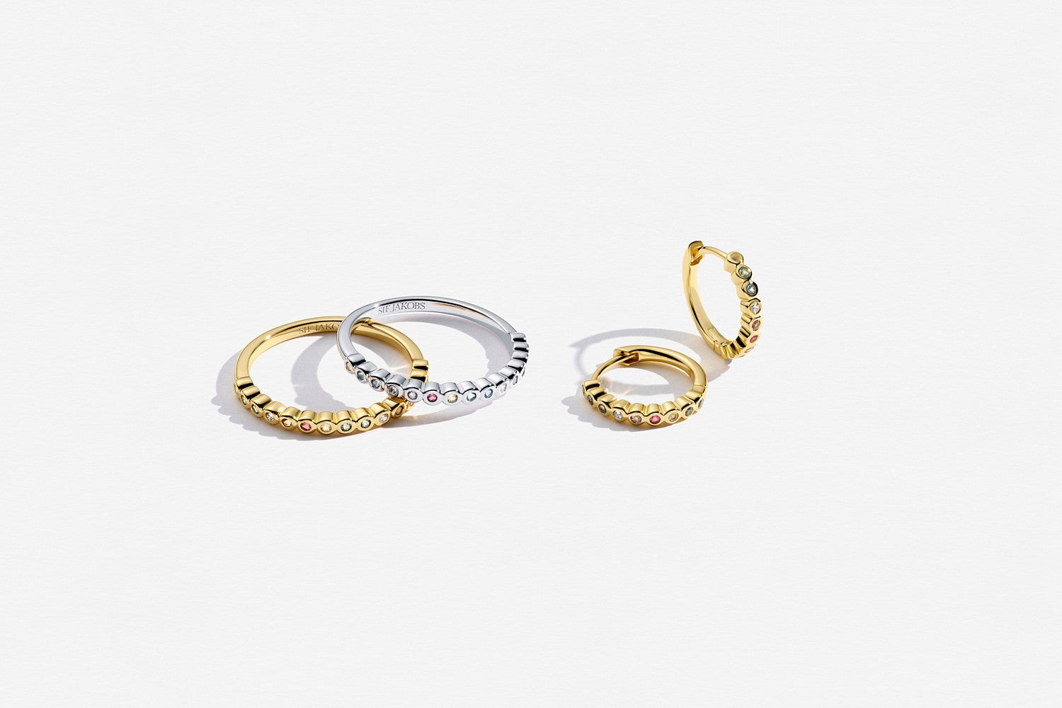 18k Gold Plated Multicoloured Zirconia Sarzana Earrings SJ-E2750-XCZ-YG