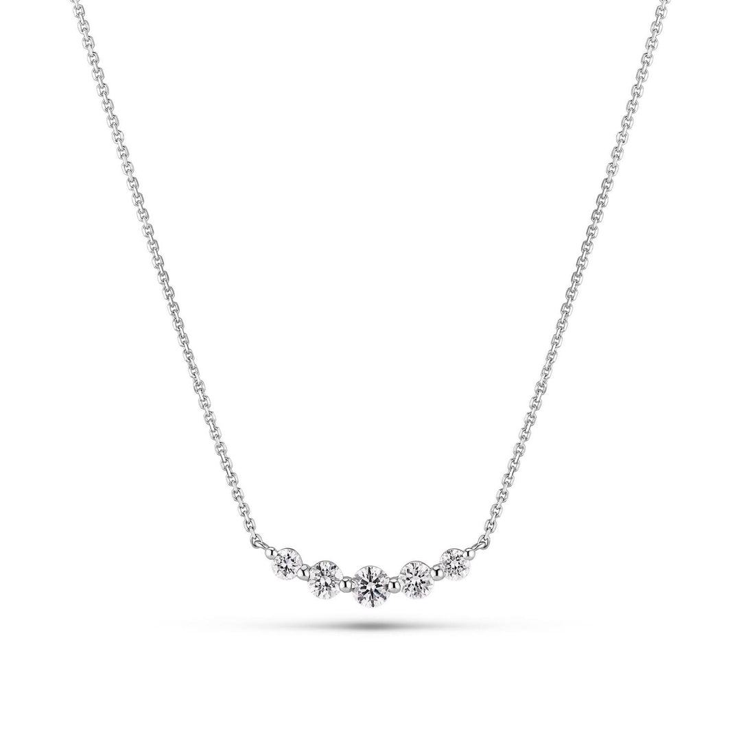 14k White Gold Tiara Piccolo Diamond Necklace SJ-N2518-WD-WG