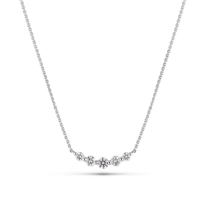14k White Gold Tiara Piccolo Diamond Necklace SJ-N2518-WD-WG