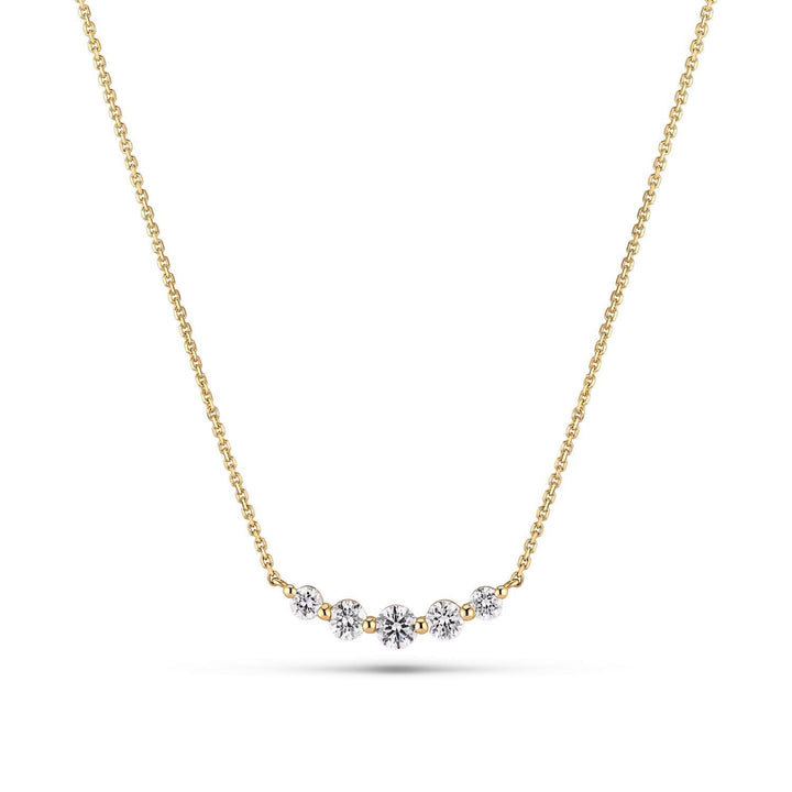 14k Yellow Gold Tiara Piccolo Diamond Necklace SJ-N2518-WD-YG