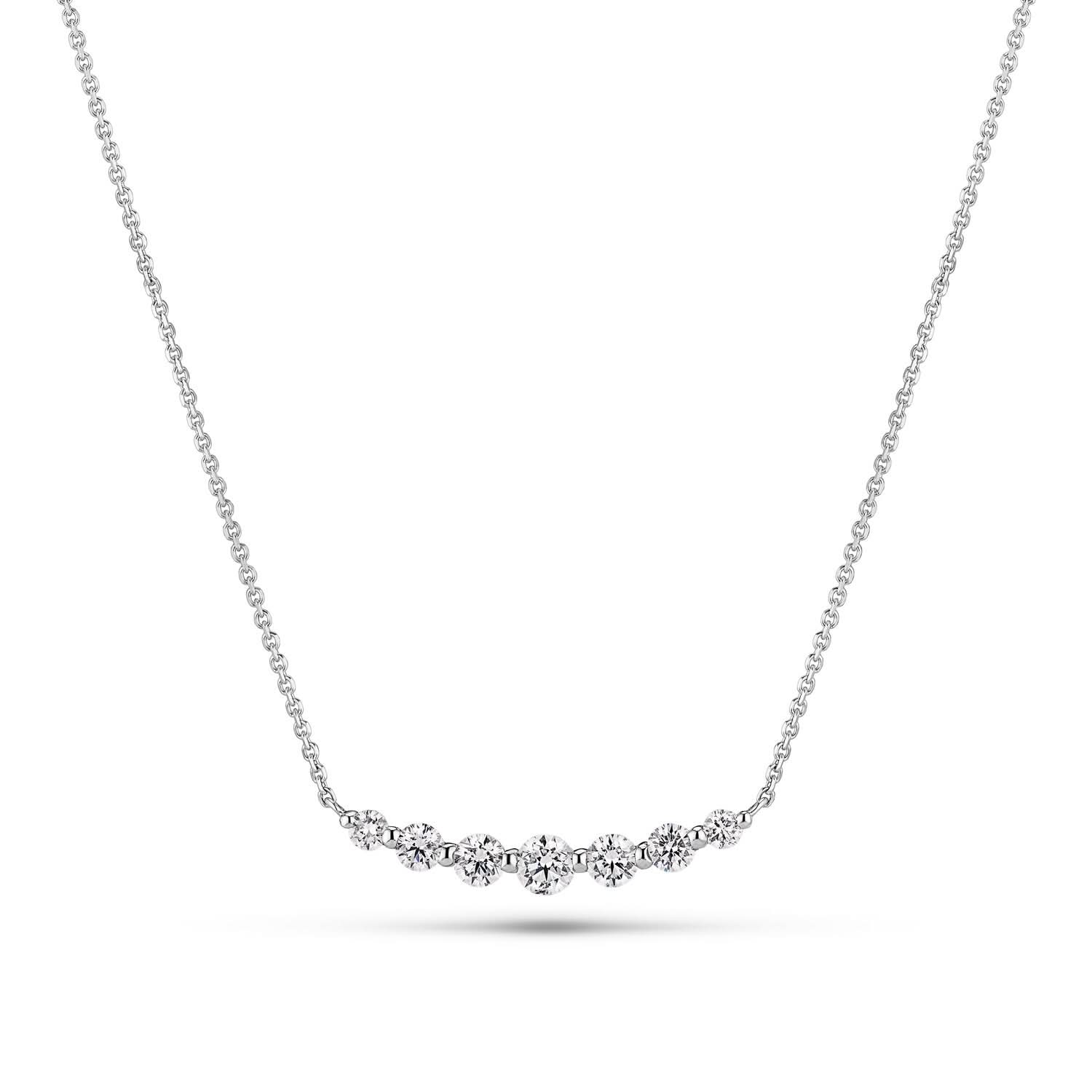 Elegant 14k White Gold Tiara Grande Diamond Necklace SJ-N2519-WD-WG showcasing a polished design with sparkling lab-grown diamonds, ideal luxury accessory.