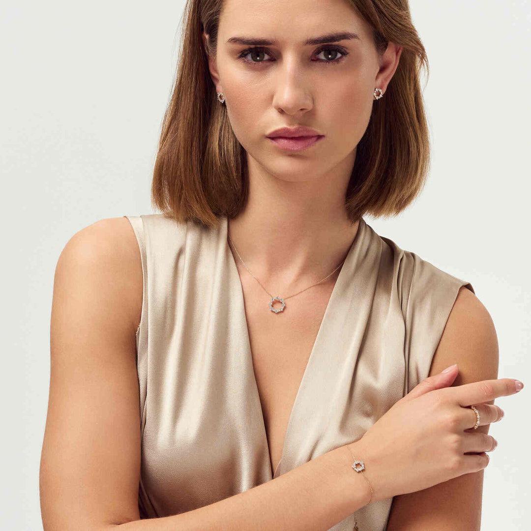 14k Yellow Gold Brina Diamond Necklace SJ-N2533-WD-YG