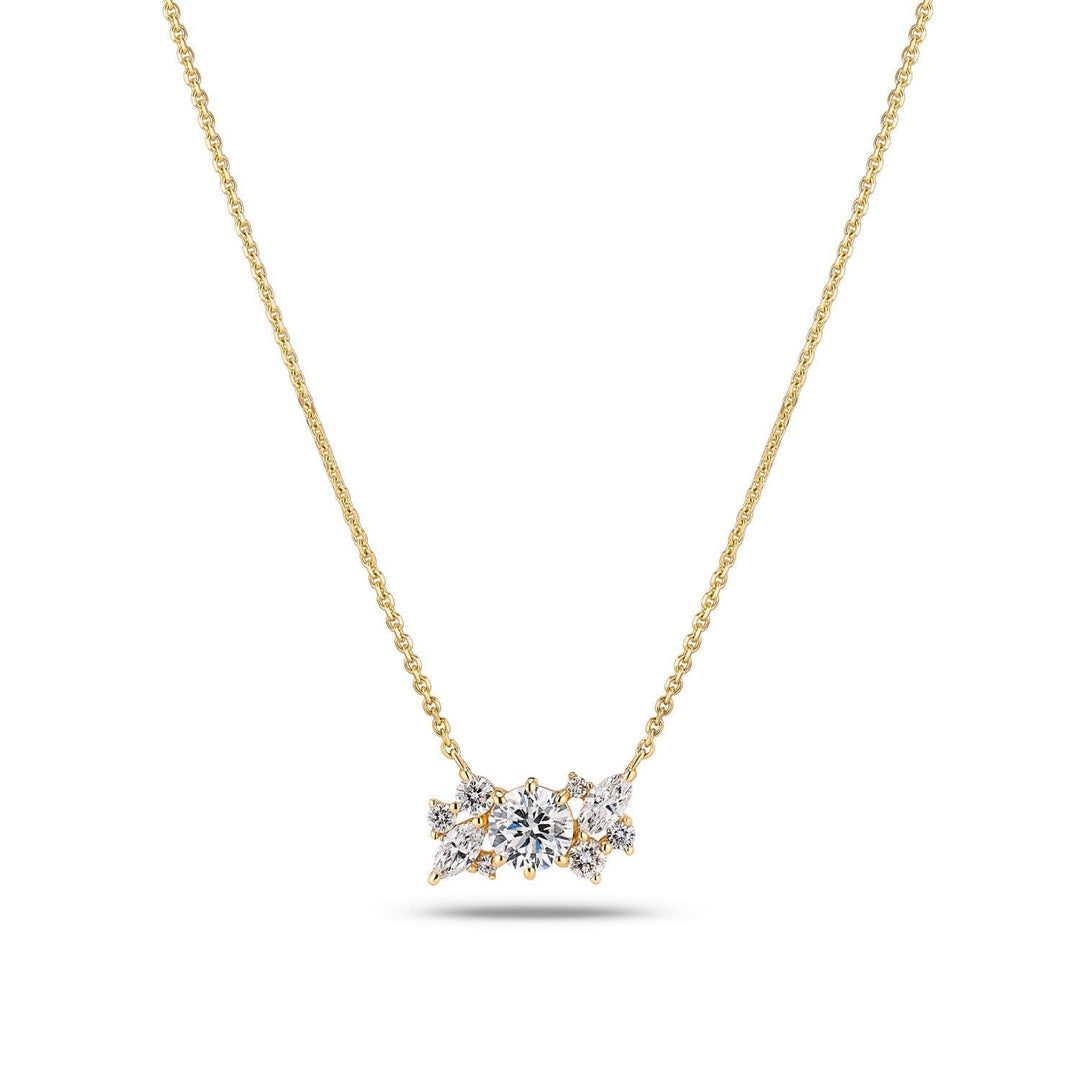 14k Yellow Gold Lovere Diamond Necklace SJ-N2550-WD-YG