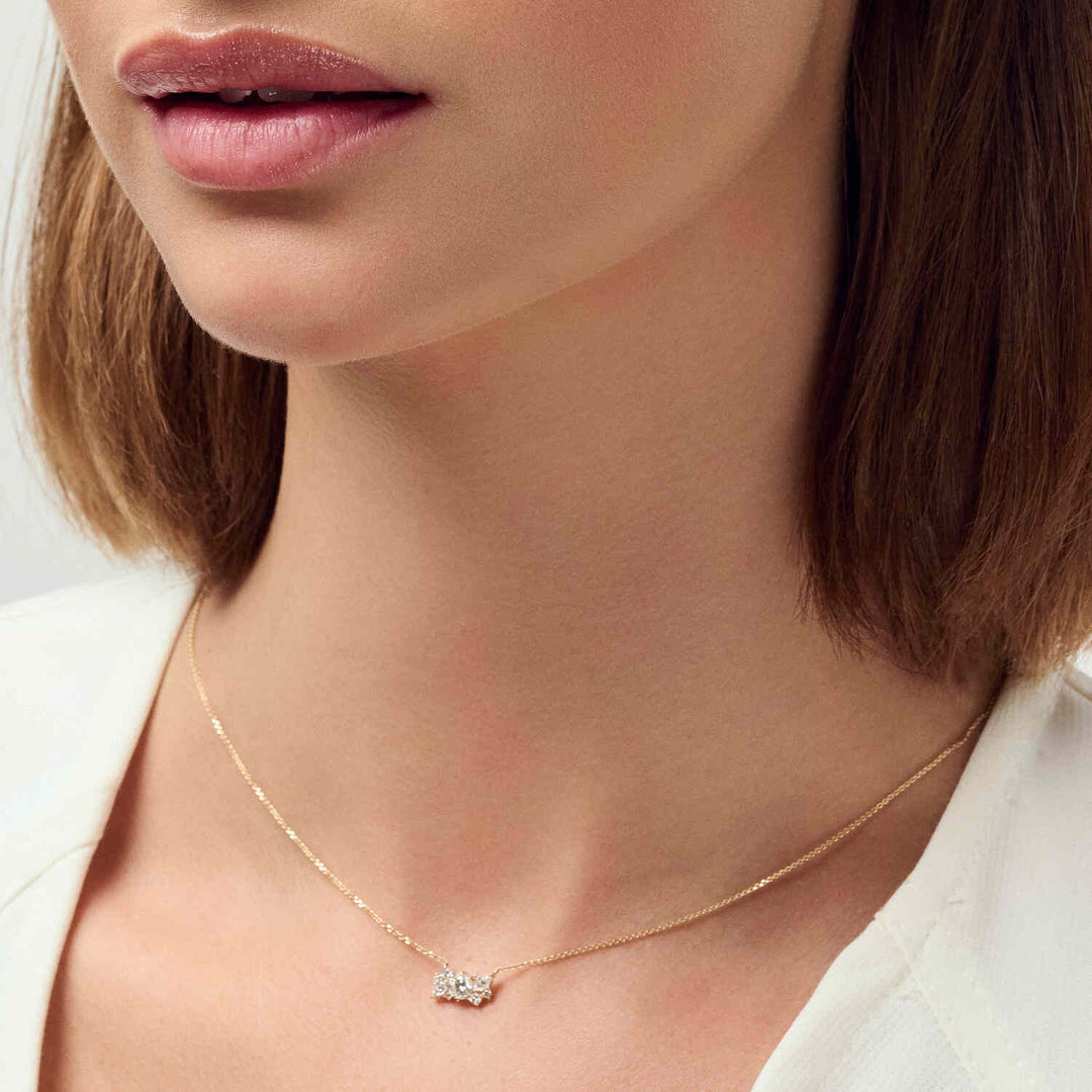 14k Yellow Gold Lovere Diamond Necklace SJ-N2550-WD-YG