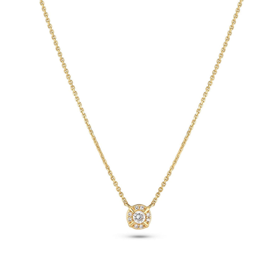 14k Yellow Gold Rome Diamond Necklace SJ-N2555-WD-YG