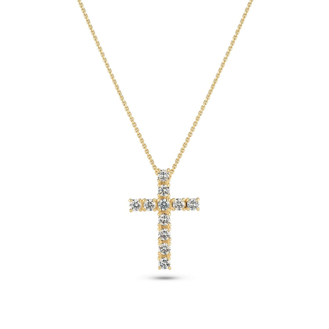 14k Yellow Gold Alba Croce Diamond Necklace SJ-N2570-WD-YG