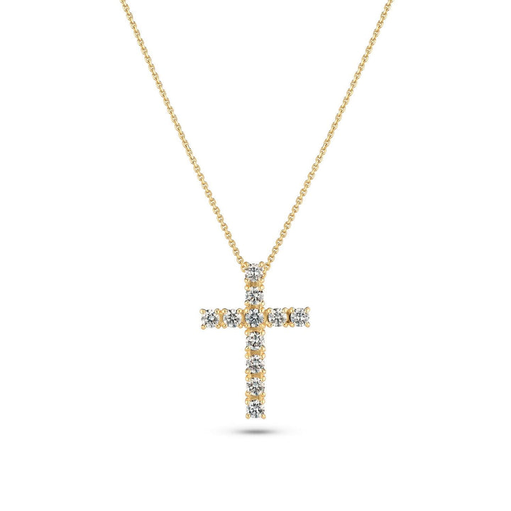14k Yellow Gold Alba Croce Diamond Necklace SJ-N2570-WD-YG