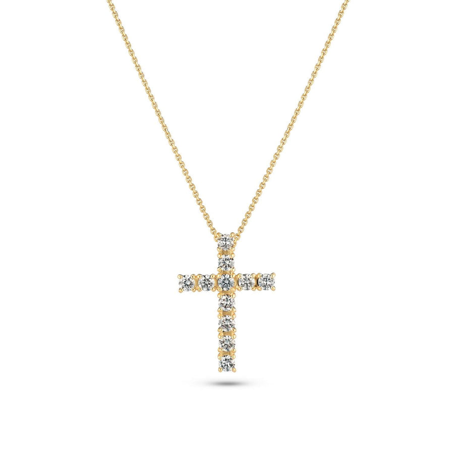 14k Yellow Gold Alba Croce Diamond Necklace SJ-N2570-WD-YG